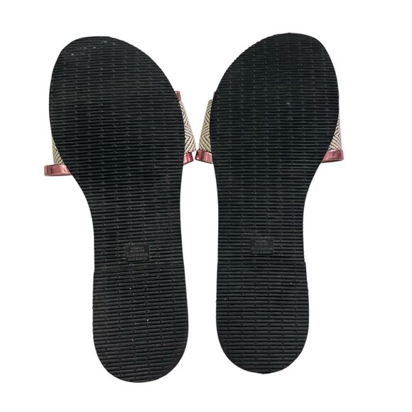 Havaianas Trancoso Slides Bronze Beige Women’s Size 11-12 Chevron Strap Slip On - Picture 7 of 9